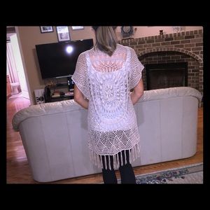 BOHO crochet cardigan/open poncho